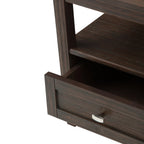 Solid Wood Rectangle End Table With Drawer And Shelf, 18.1in D x 20in W x 19.5in H - Norfolk