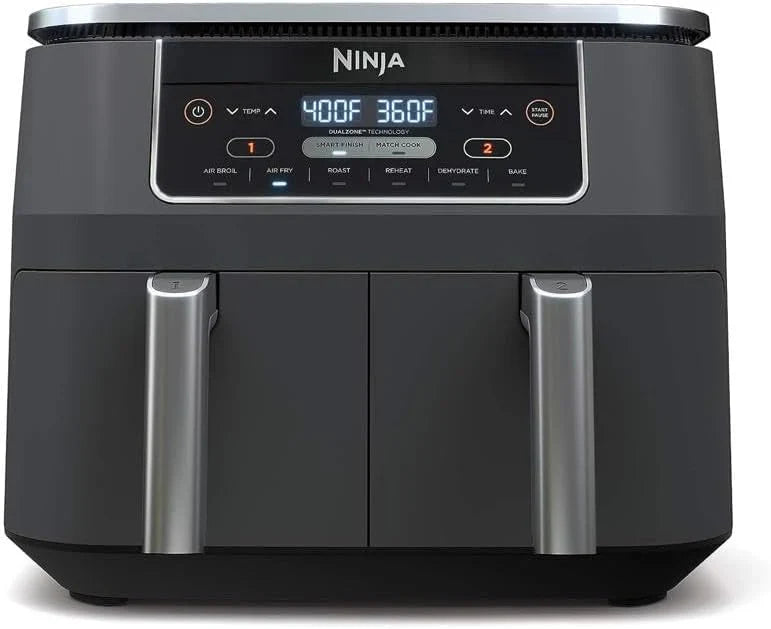 Ninja Foodi 10 QT 6-in-1 DualZone Smart XL Air Fryer, 2 Independent 5 QT Baskets, Grey - DZ550