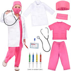 Doctor Costume for Kids, Doctor Costume with Lab Coat Halloween Party Dress Up for Girls Age 8-12 Years