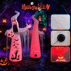 Faburo 12 ft Halloween Inflatable Ghost with Skull and Bleeding Eyeball, Outdoor Blow Up Yard Decoration for Party and Garden