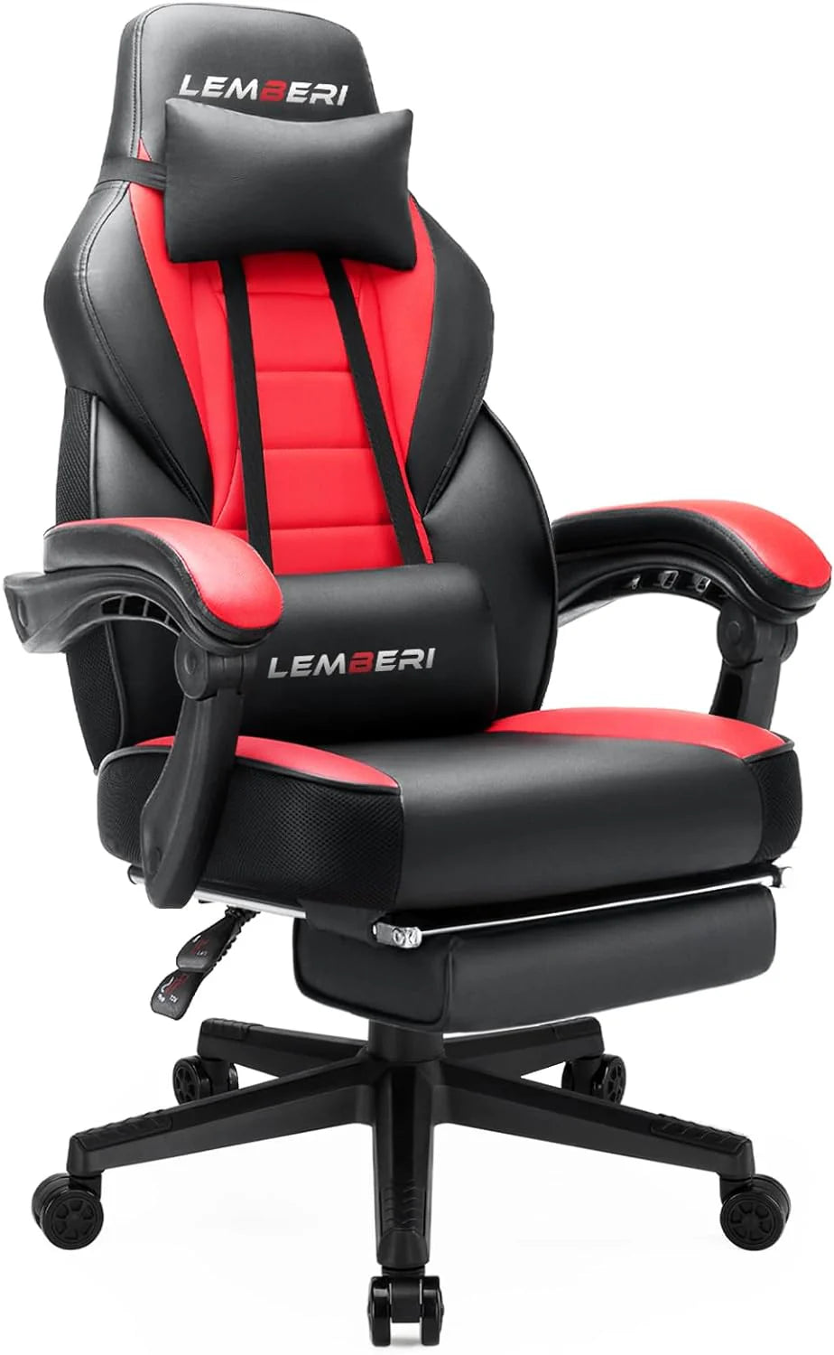 Big And Tall Gaming Chair With Footrest, 400 LB Capacity