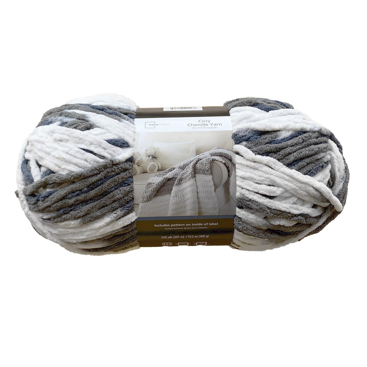 Mainstays Cozy Chenille Yarn, 220 yd, 100% Polyester, Bulky