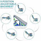 2-Pack 5-Position Outdoor Folding Backpack Beach Chairs With Side Table Set