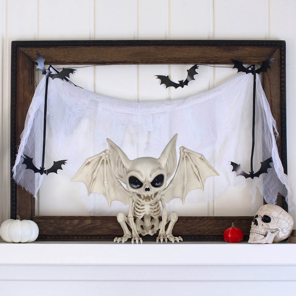 Faux Skeleton Vampire Bat Decoration, 4.6", Halloween by Way To Celebrate