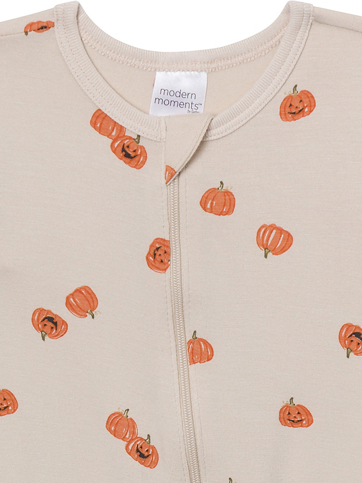 Modern Moments by Gerber Neutral Two-Way Zip Halloween Viscose Sleep ´N Play Footed Pajama, Sizes Newborn - 6/9 Months