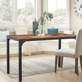 VEIKOUS 47in Industrial Dining Table Desk With Adjustable Footpad And Metal Frame