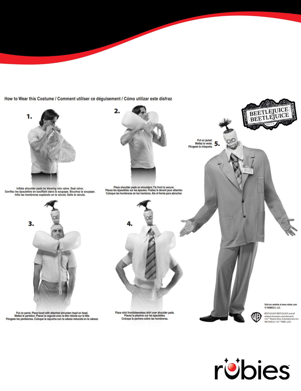Beetlejuice Beetlejuice Bob Deluxe Costume for Adults by Rubies