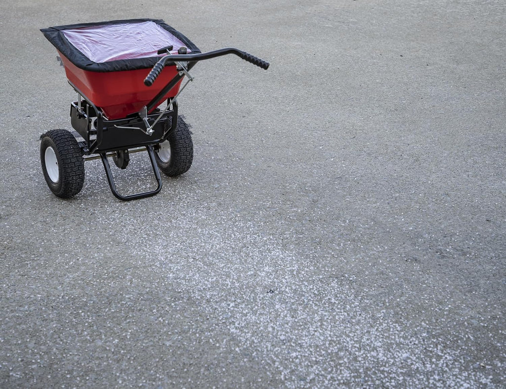100-Lb Walk-Behind Push Spreader For Grass Seed, Salt, De-Icer And Fertilizer