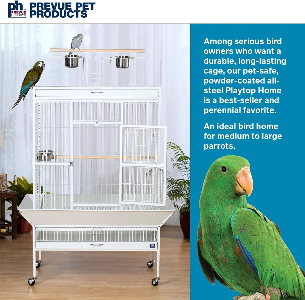 Prevue Pet Products Wrought Iron Select Bird Cage, Chalk White, 36-Inch x 24-Inch x 66-Inch - 3154C