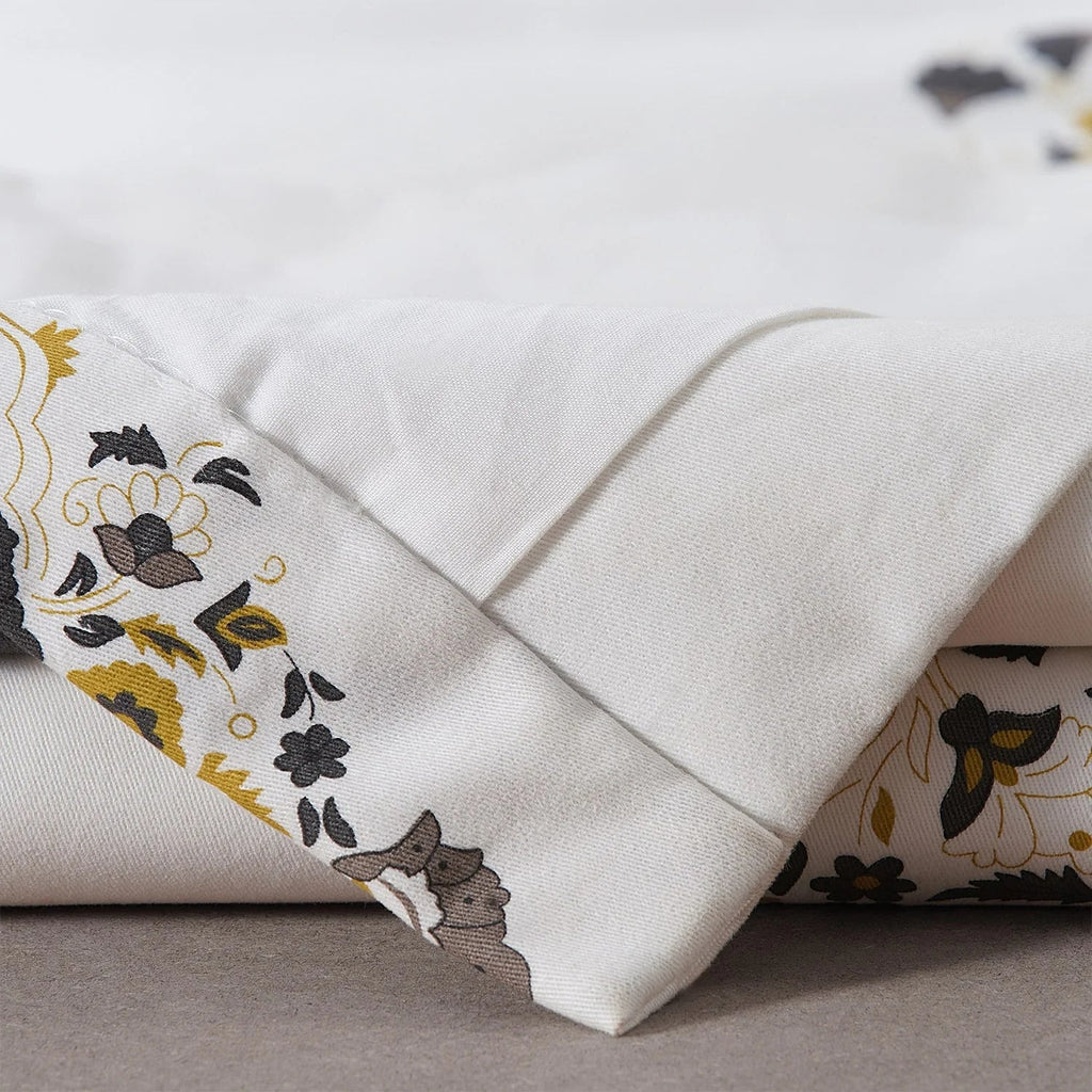 Medallion Damask Printed Cotton Room Darkening Curtain Panel, 1 Piece, 50 in W x 84/96/108/120 in L