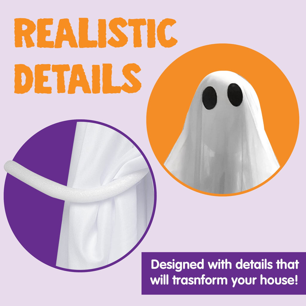 Joyfy 47" Halloween Hanging Light up Ghost Decorations Outdoor