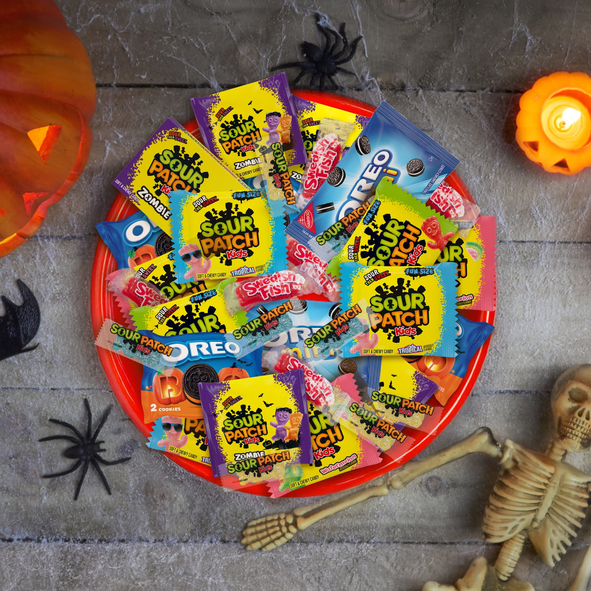 SOUR PATCH KIDS Soft & Chewy Gummy Halloween Candy, Jumbo Bag, 35 Trick or Treat Bags