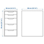 IKEA Drawer Unit With Drop File Storage 14 1/8 x 22 7/8 x 27 1/2 - Alex