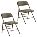 Amazingforless 2-Pack Folding Chairs With Metal Frame, Backrest And Padded Seats - Grey