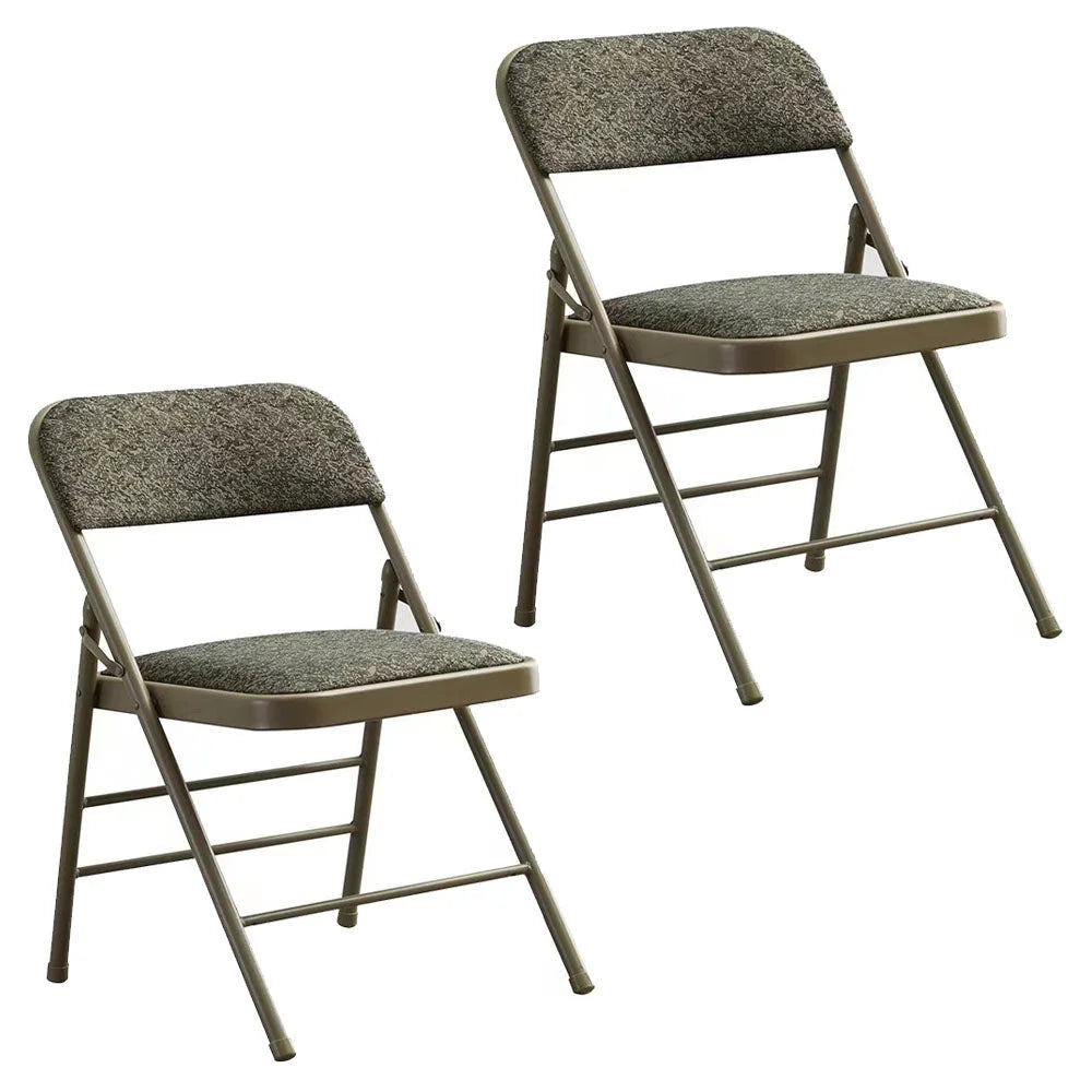 Amazingforless 2-Pack Folding Chairs With Metal Frame, Backrest And Padded Seats - Grey
