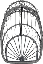 Yechen Indoor Outdoor Wicker Hanging Egg Chair With Stand, 38 x 38 x 78 Inches, 350 lbs, Charcoal Grey - EG-001