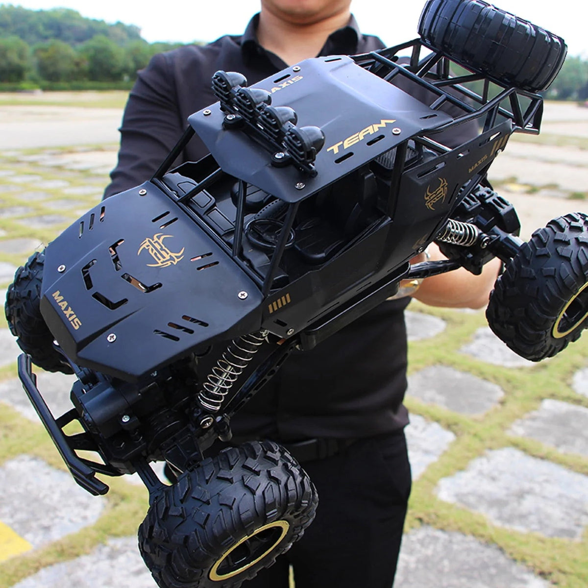 4DRC 1:12 RC Off-Road Truck 2.4G 4WD Dual Motors Metal Shell Black - 4DRC