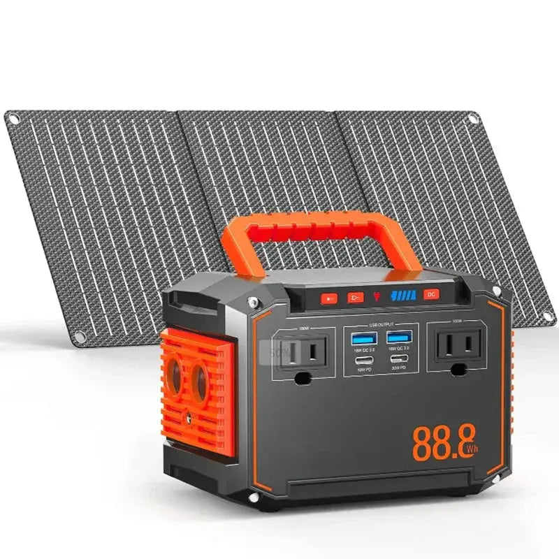 Solar Generator Kit 111Wh With 30W Foldable Panel And AC Outlet - M138MAXSL30