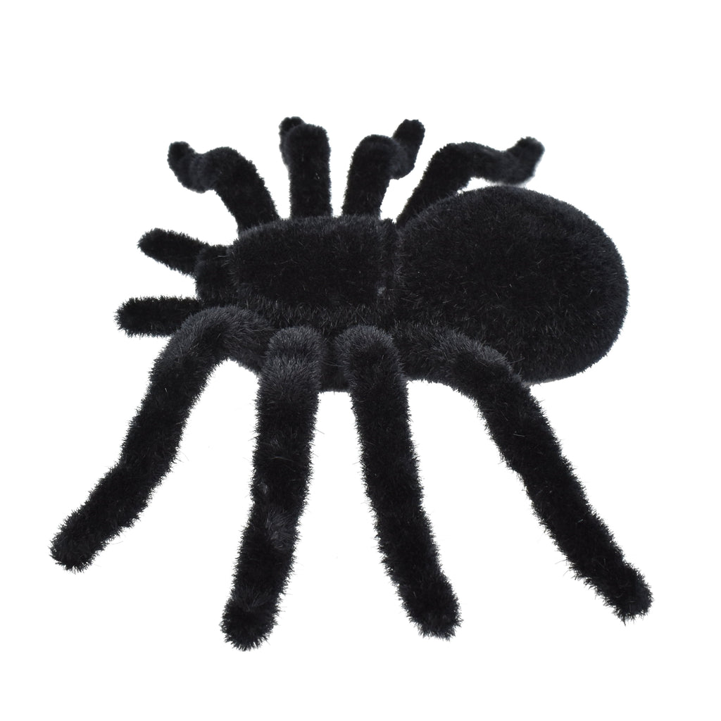 Flocked Spider Decoration, Black, 7", Halloween by Way To Celebrate