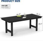 PIZZELLO Rectangular HDPE Outdoor Dining Table for 6, 66in, Black