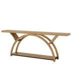 2-Tier Slim Console Sofa Table, Engineered Wood and Metal - 11.81 in D x 70.87 in W x 33.46 in H