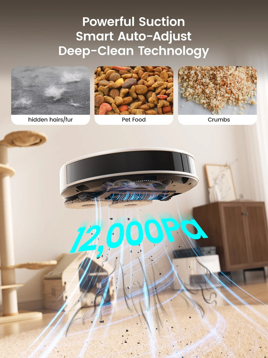 Lefant Robot Vacuum And Mop, 12000Pa Suction, All-In-One Base Station, Dual Spinning Mops - M3L