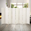 Freestanding Folding Woven Fiber Room Divider Privacy Screen - 6 Ft Tall