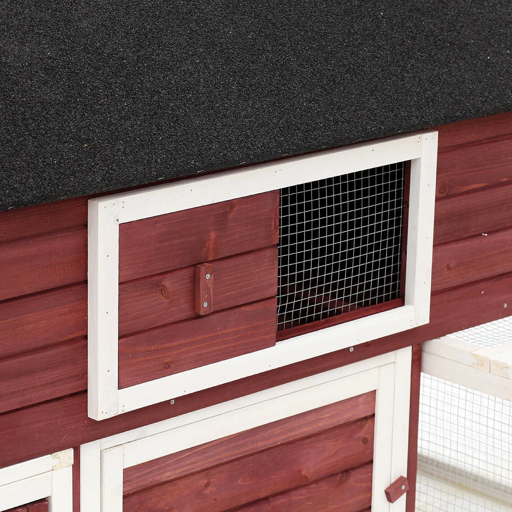 Pawhut Wooden Backyard Chicken Coop With Nesting Box And Run, 114in