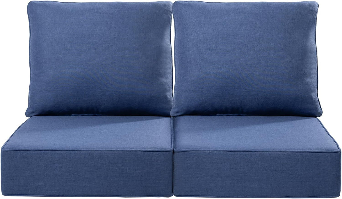 ACTREST Outdoor Seat Cushion Set, 2 Count, Navy Blue, 24 x 24 x 6 in