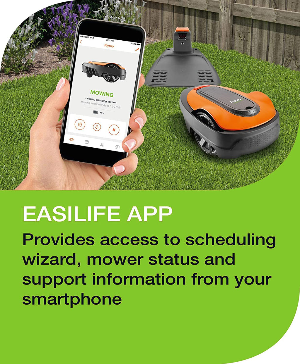 EasiLife 500 GO Robotic Lawn Mower, 500m2, Orange and Grey - 9704632-01