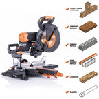 Evolution Dual Bevel Sliding Miter Saw With 10 in Multi-Material Cutting Blade - R255SMS-DB+