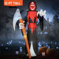 Joyfy 12 ft Giant Halloween Inflatable Pumpkin Ghost Vampire with Skull Decoration with Built-in LEDs, Ghost Halloween Decorations Outdoor Blow Up Yard Lawn Decoration