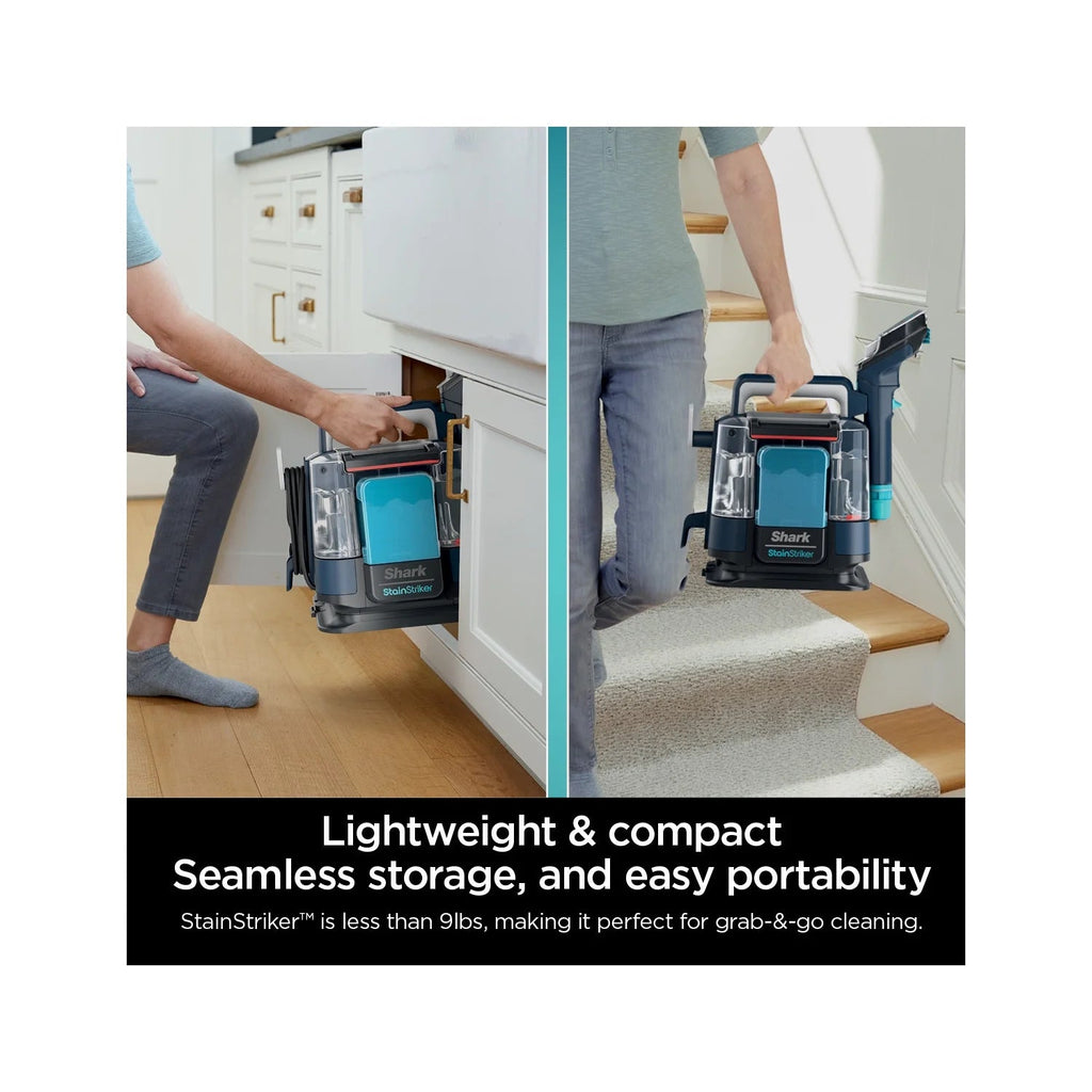 Shark StainStriker Portable Carpet And Upholstery Cleaner With 2 Tools, 6oz And 12oz Formulas - PX200 Navy/White