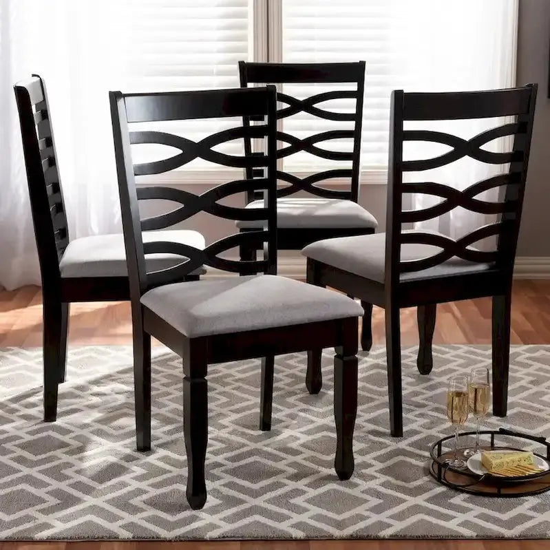 Contemporary Dining Chair Set, 4-Piece, 37.4 x 17.7 x 20.5 inches