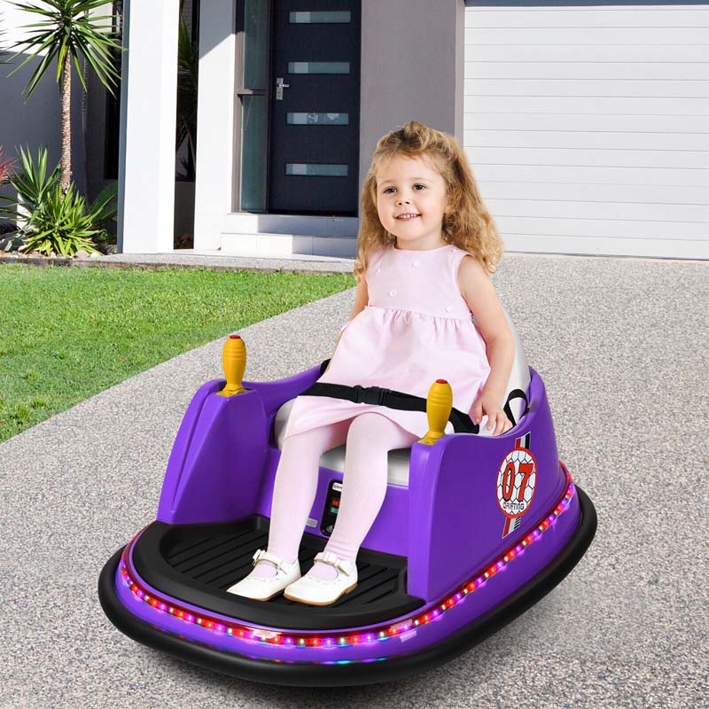 12V Toddler Battery Powered Bumper Car With Dual Joysticks And 360 Degree Spin