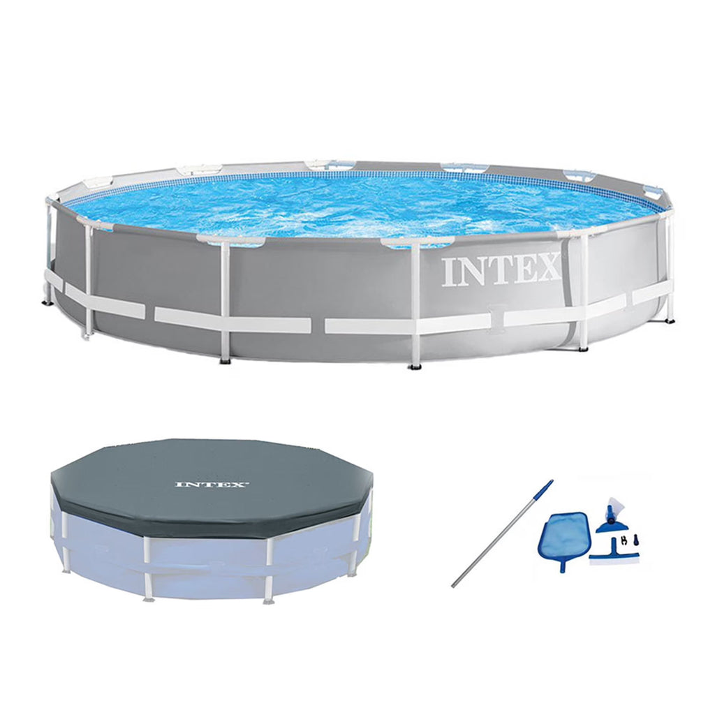 Intex Prism Frame Above Ground Swimming Pool 14ft x 42in With Pump - 26719EH