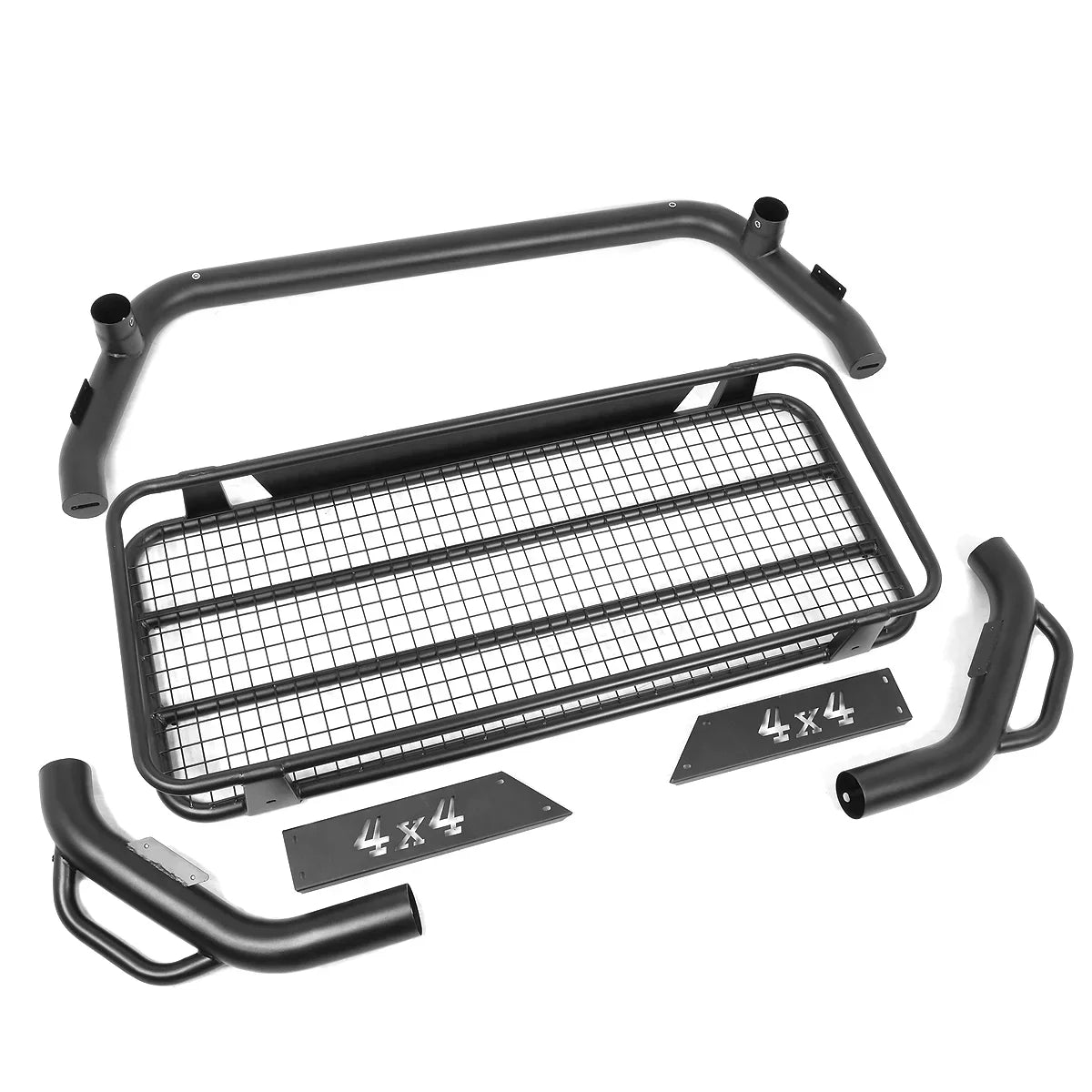 DNA Motoring Toyota Tacoma 2015-2019 Truck Bed Aluminum Roll Bar With Roof Cargo Rack, 3 in Tubing - TCRB-002