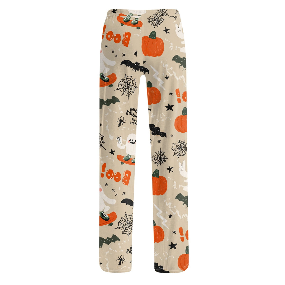 Fabrcox Halloween Womans Pajama Pants Ghost Pumpkin Candy Sleep Pants Women Fall Winter Festival Soft Lounge Pants for Women Khaki S