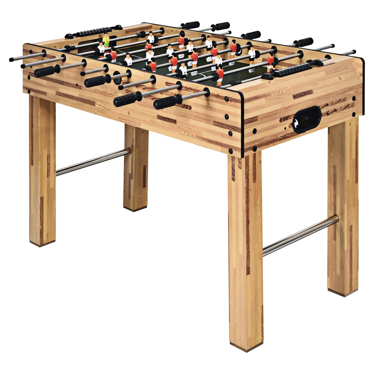 48-Inch Foosball Table With 22 Players - Brown Or Nature