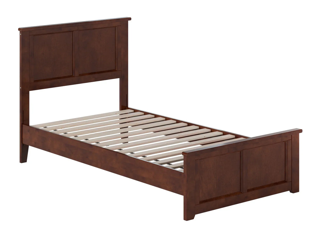 AFI Twin Solid Wood Low Profile Platform Bed With Matching Footboard, Walnut - Charlotte