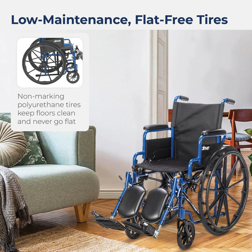 Blue Racing-Style Wheelchair With Swing-Away Footrests, 18 Inches - 530-1-G