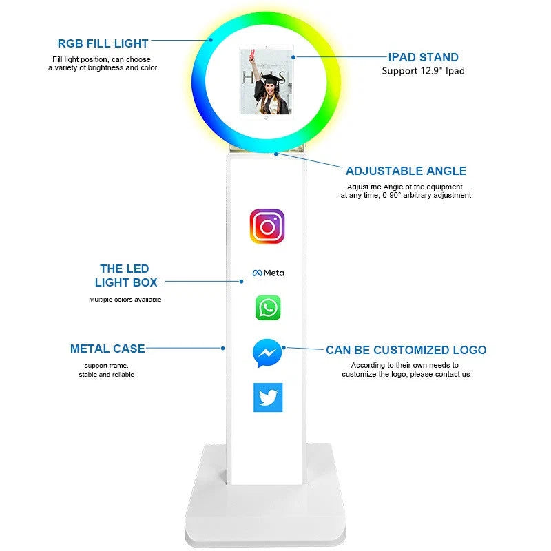 Automatic Selfie 12.9 Inch iPad Photo Booth Floor Stand