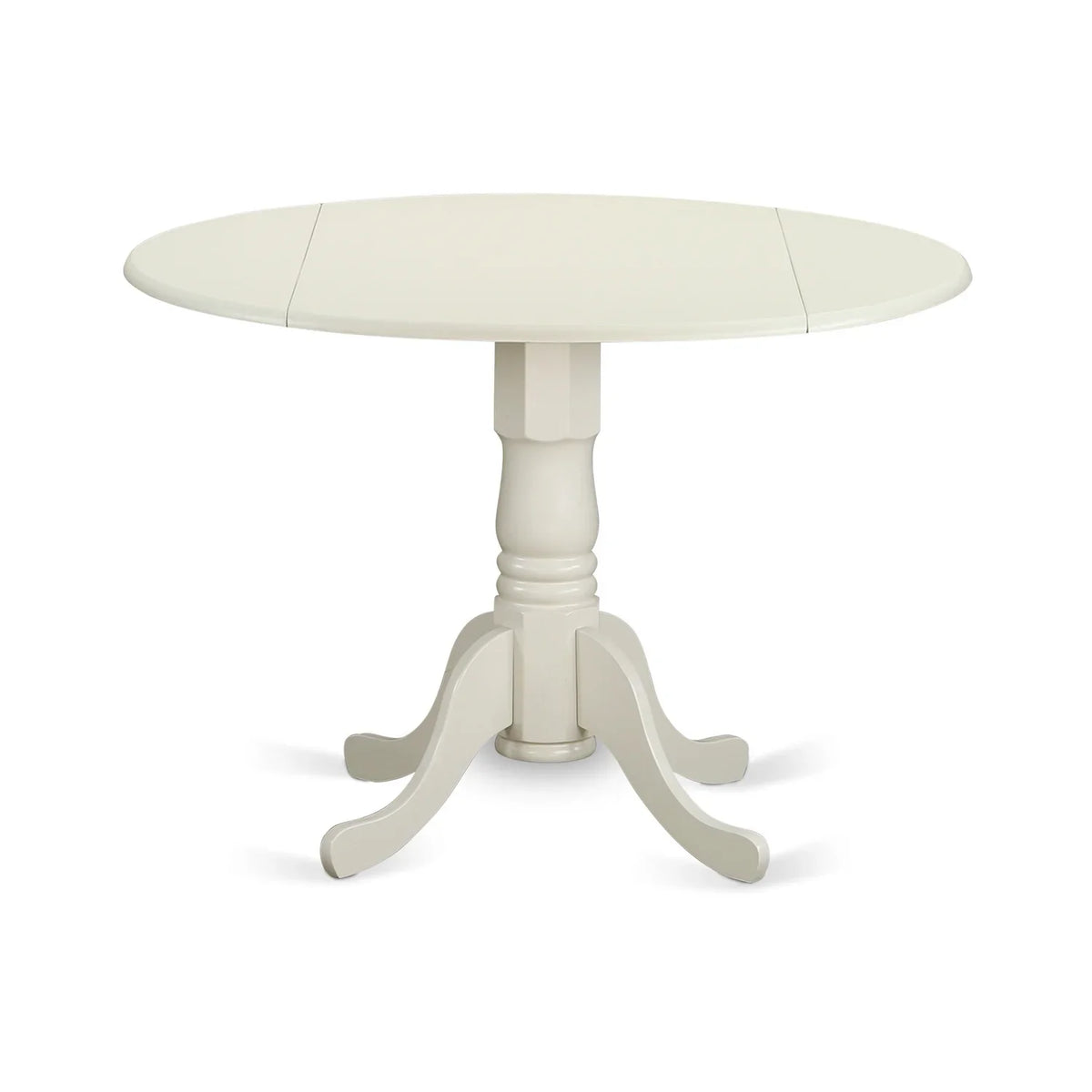 HomeStock 3-Pc Wood Dining Table Set With Round Kitchen Table And 2 Parsons Chairs, Linen White Finish