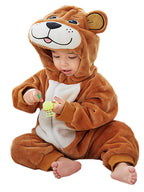 WIBACKER Infant Toddler Dinosaur Animal Fancy Dress Costume Baby Winter Flannel Hooded Romper Christmas Halloween Cosplay Jumpsuit