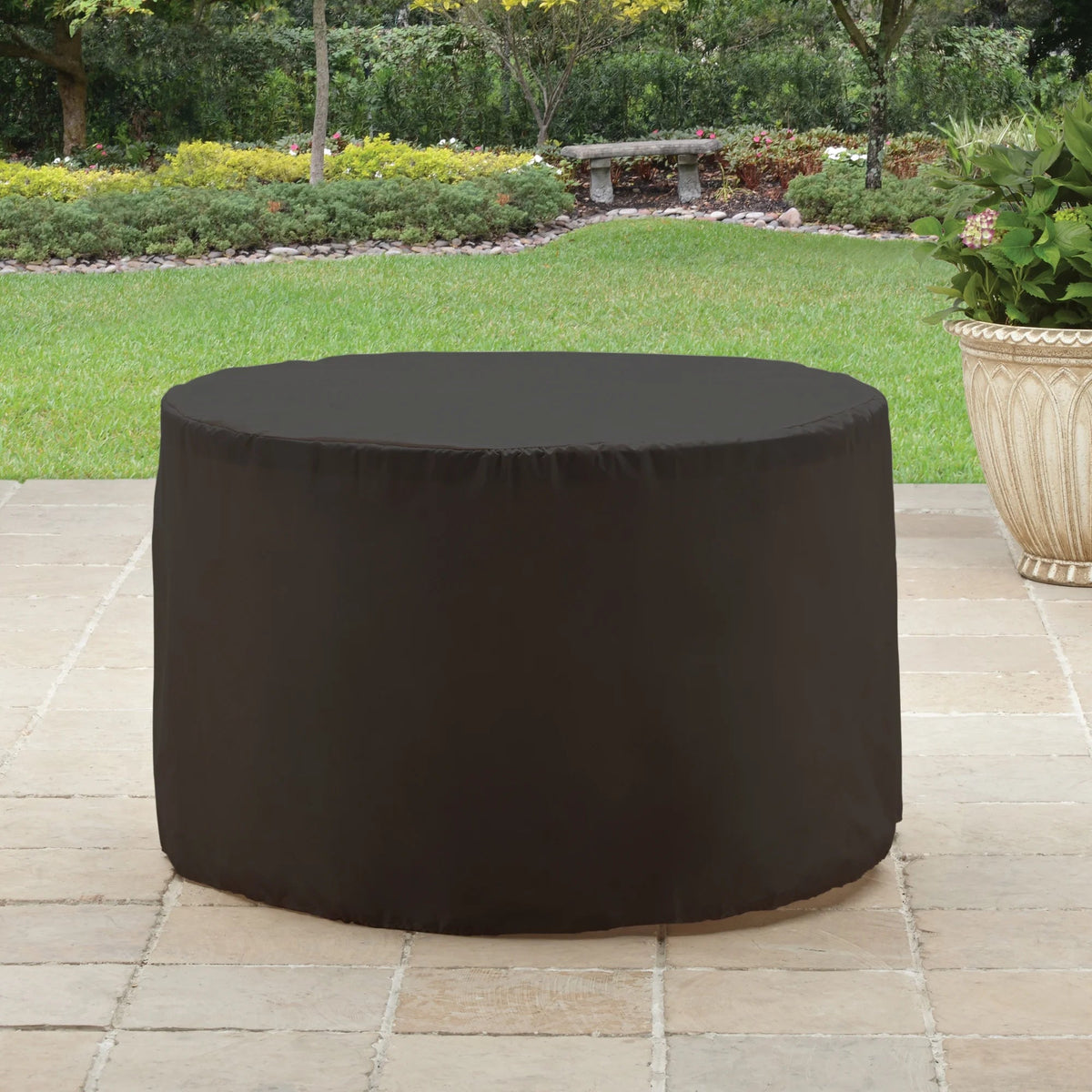 Better Homes & Gardens Propane Gas Fire Pit Table, 37 in Round, 50,000 BTU, Glass Beads, Metal Lid And Protective Cover - Colebrooke