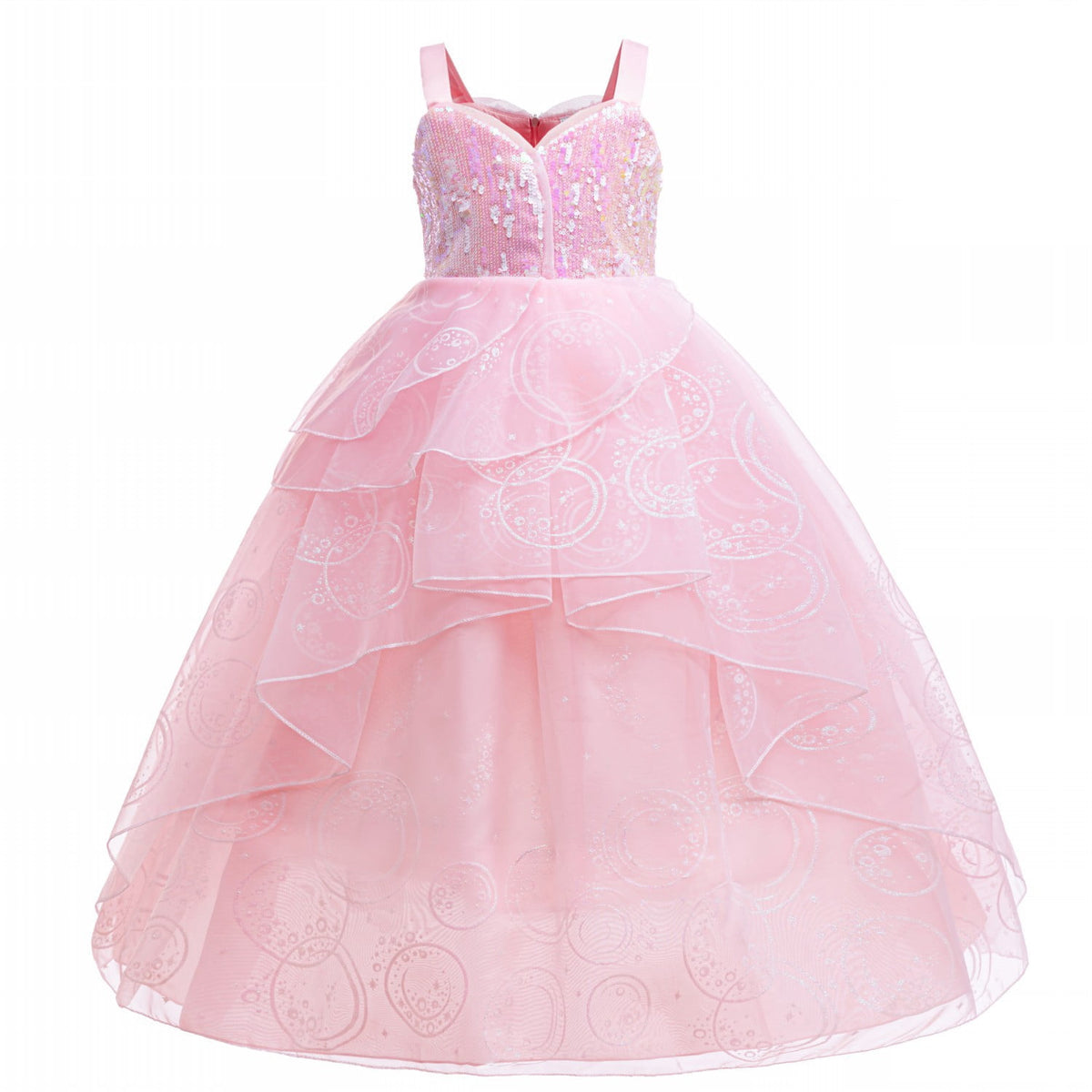 HAWEE Dress Costume for Girls, Pink Tulle and Sequin Dress for Kids Christmas Halloween Cosplay Costumes