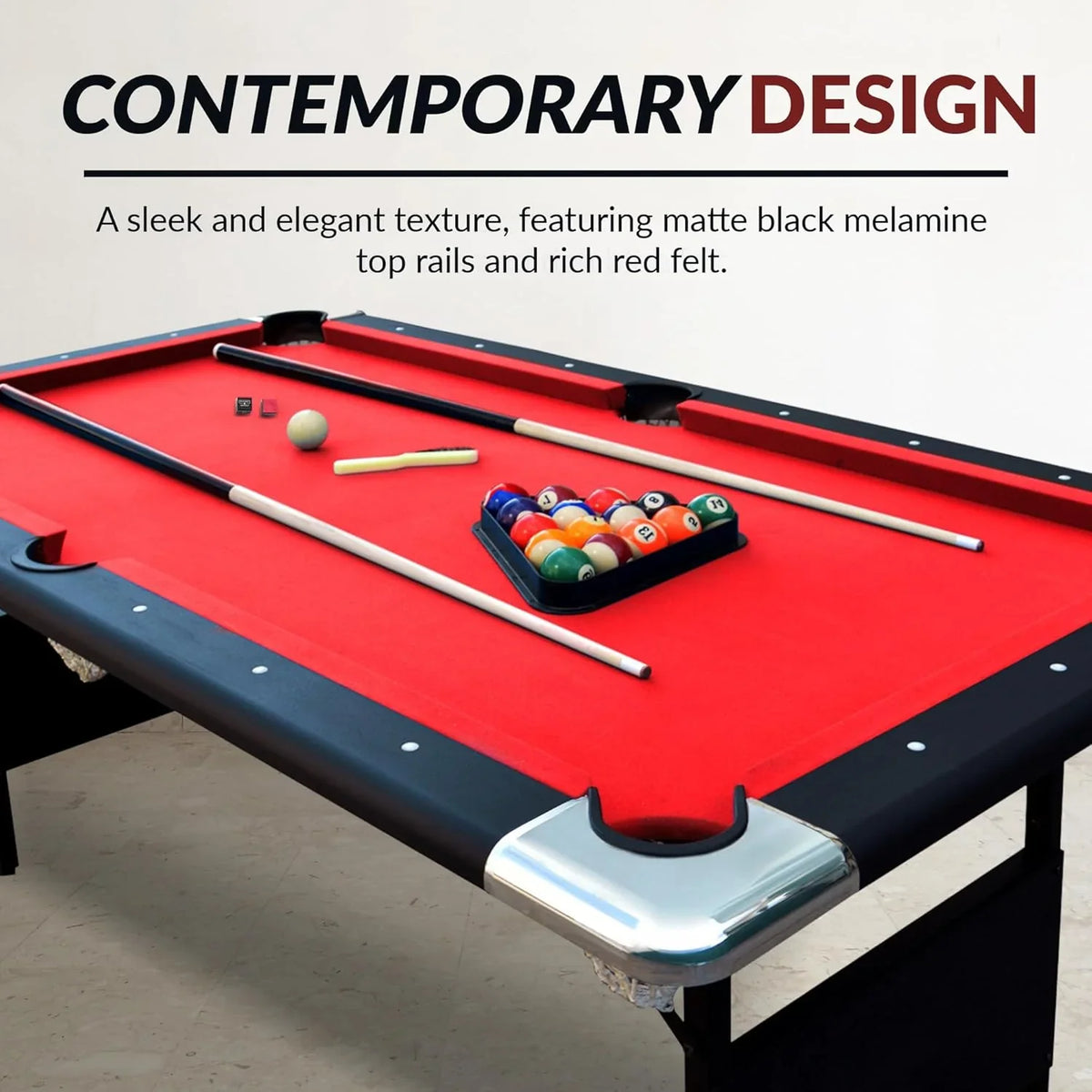 Hathaway Fairmont Portable Pool Table 6 Ft, 76 x 43.25 x 32 in - BG2574