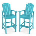 Outdoor HDPE Tall Adirondack Counter Height Bar Stool With Armrests And Footrest - 30Quot
