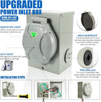 50 Amp Generator Cord And Power Inlet Box, 30FT, 125/250V - PB50