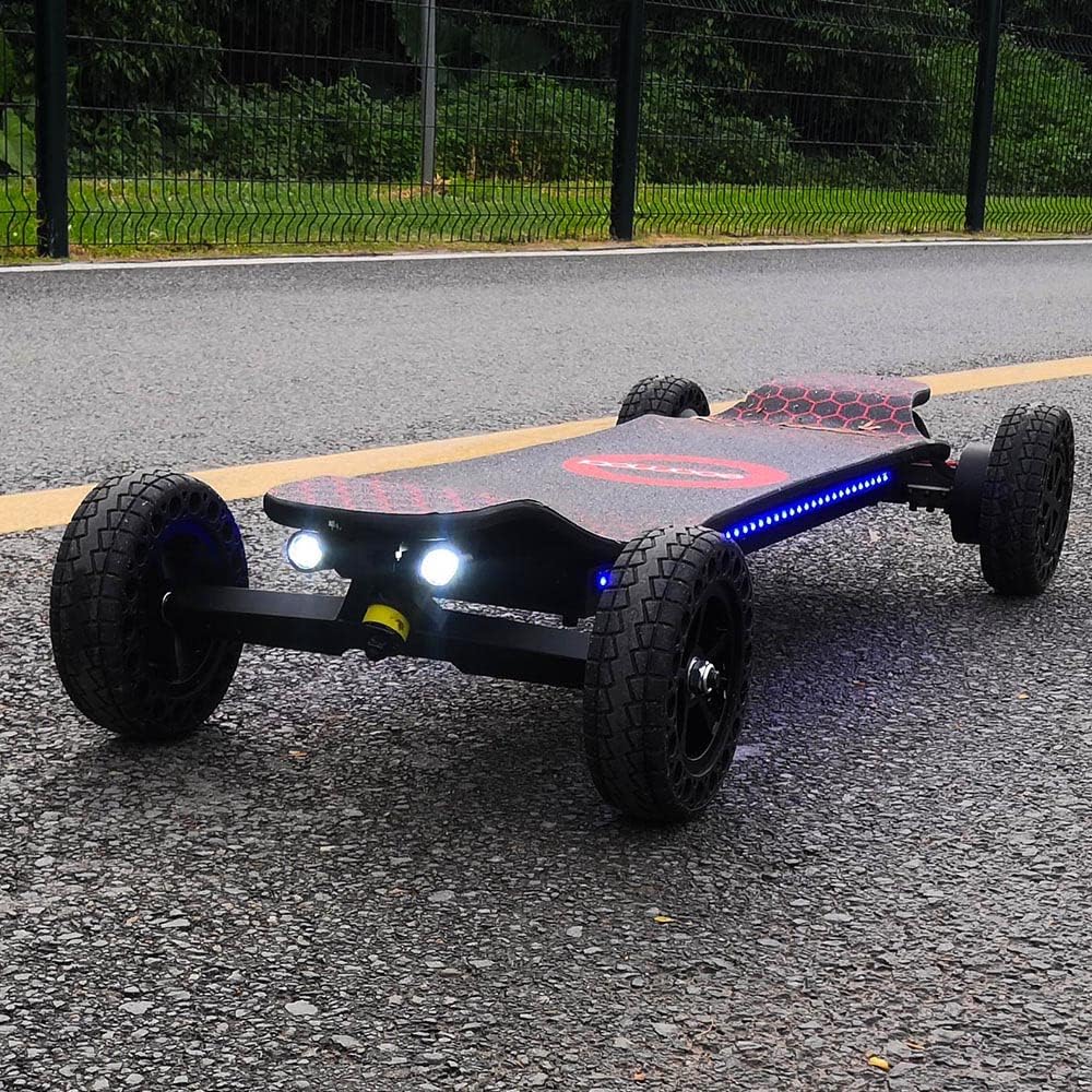 Electric Skateboard 4000 Watts 12S3P 35 Mph 22 Mile Range 6 in Wheels - Black